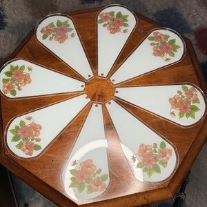 Set of 8 Teardrop Glass Floral Lamp Shade Panels for Touch Lamps 8.5 inch